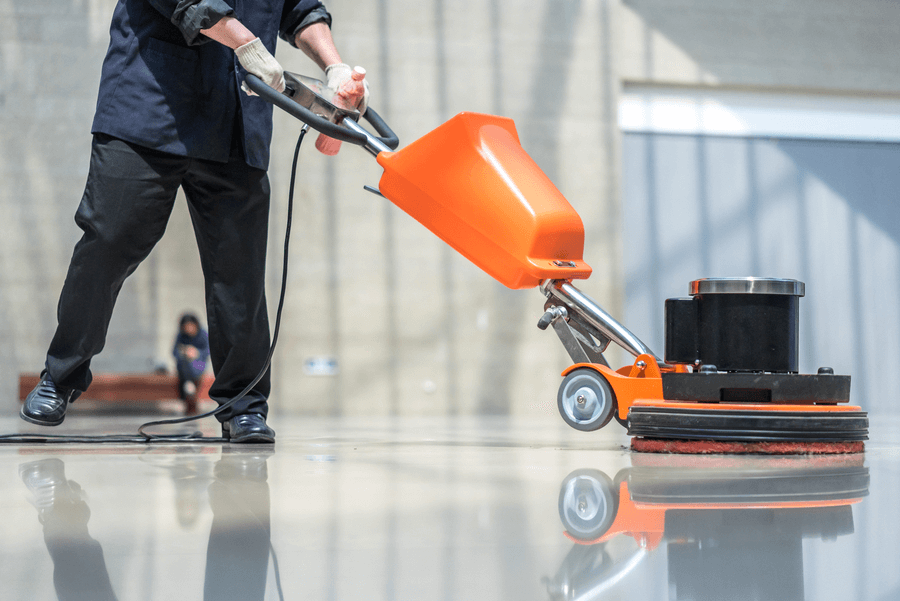 cleaning floor buffing