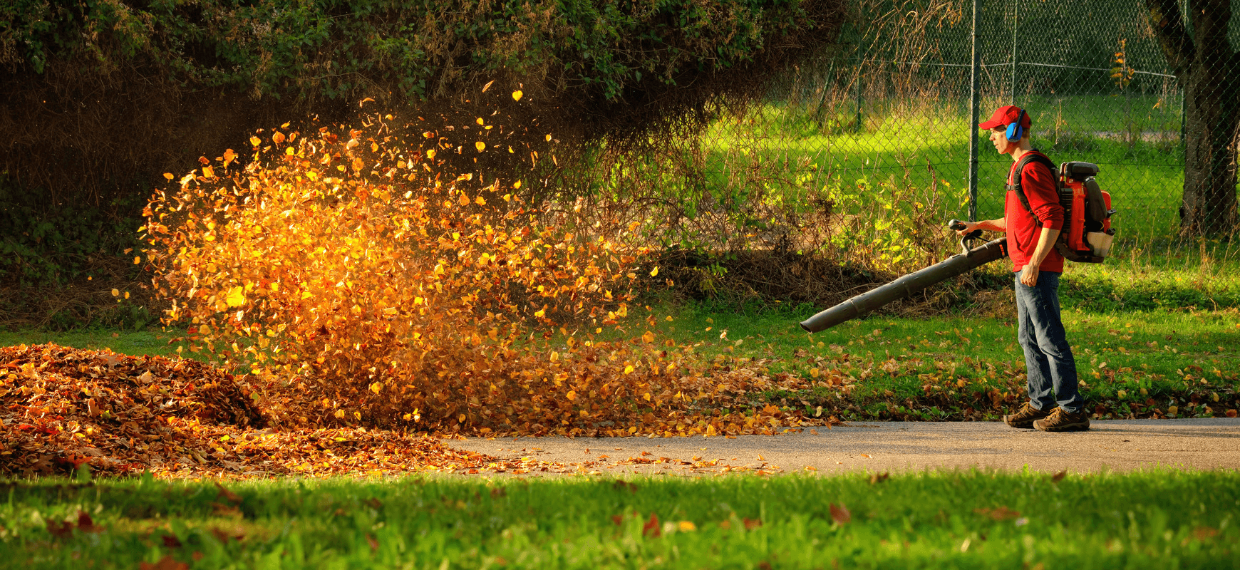 Leaf blowing and seasonal yard cleanup
