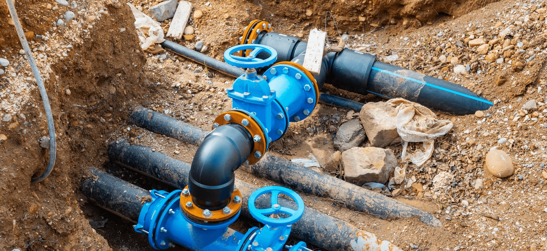 Hydrovac excavation around water and sewer lines